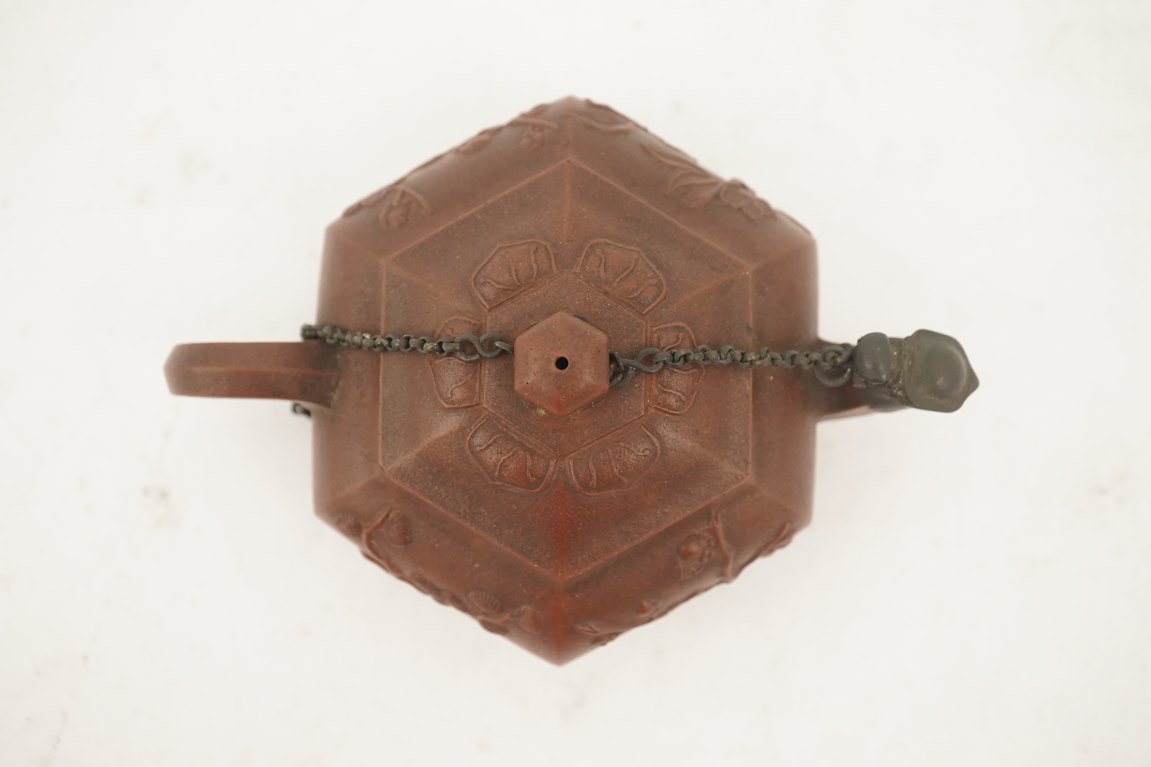 A Chinese Yixing hexagonal teapot, Kangxi period